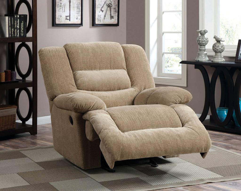 Ivory Chenille fabric Recliner