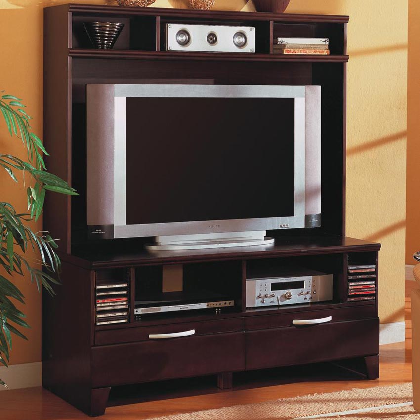 Merlot Finish Entertainment Wall Unit