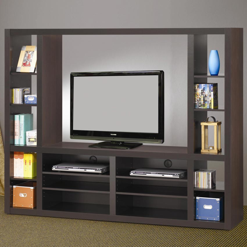 Merlot Finish Entertainment Wall Unit