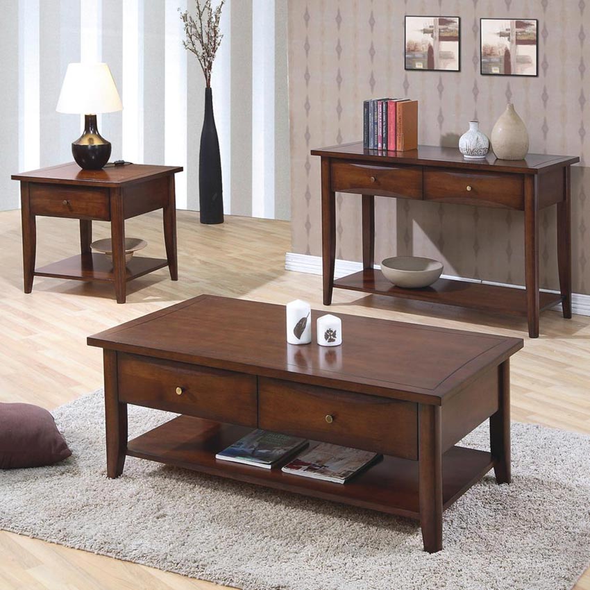 Whitehall Coffee Table w/ Shelf & Drawers