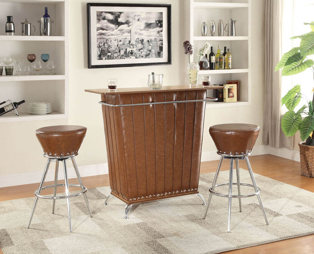 3 Piece Brown Modern Bar Set