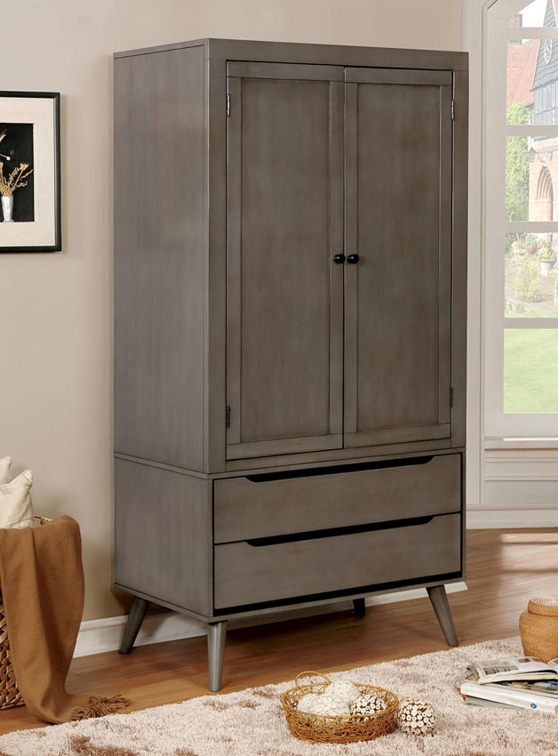 Contemporary Solid Wood Armoire- color option