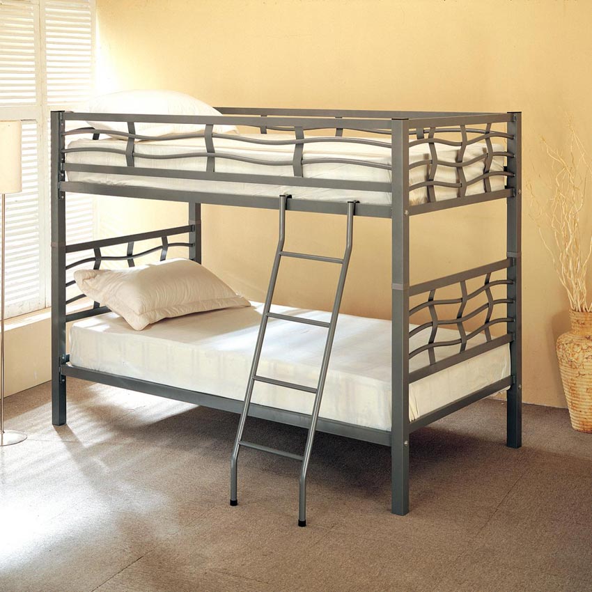 Twin/Twin Silver Metal Bunk Bed