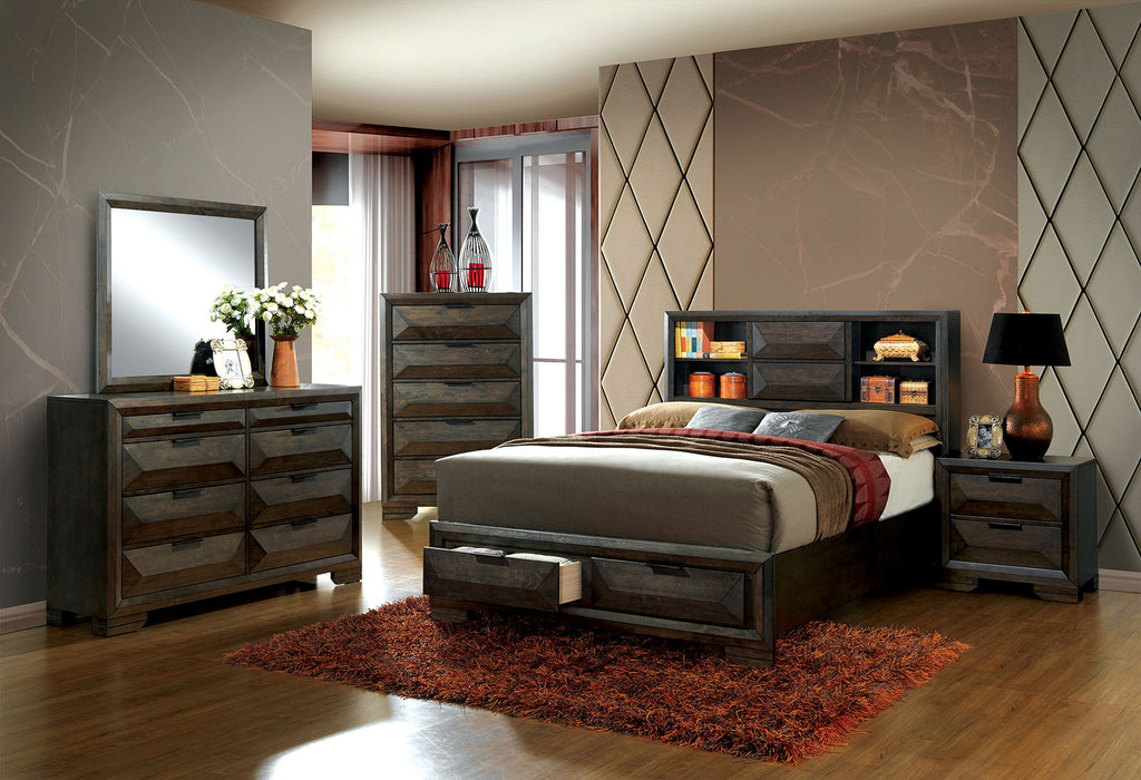 Book Case Chest Bed Frame with Drawer