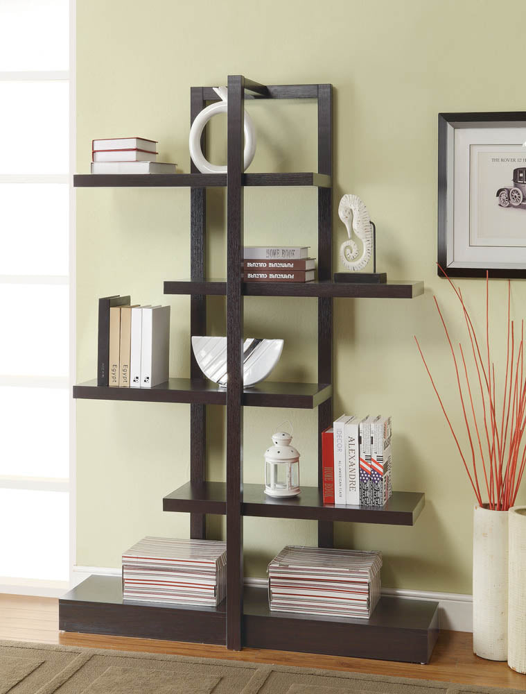 Contemporary Cappuccino Finish Book Shelf