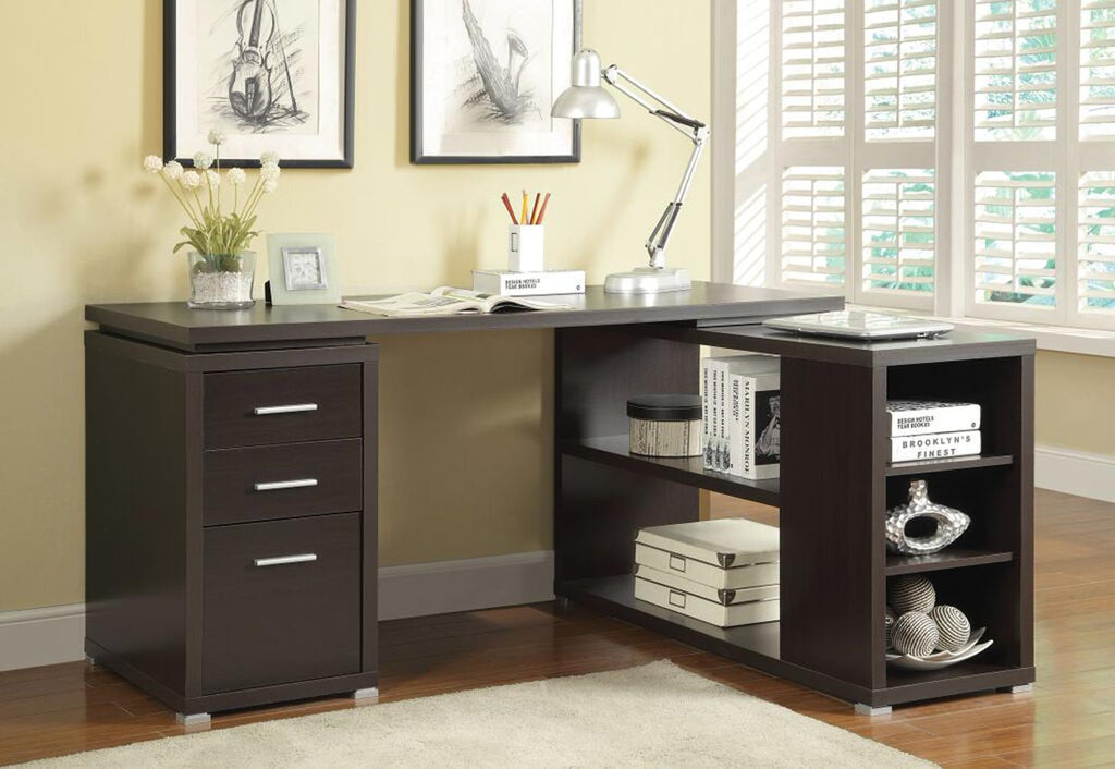 L - Shaped Espresso Finish Desk