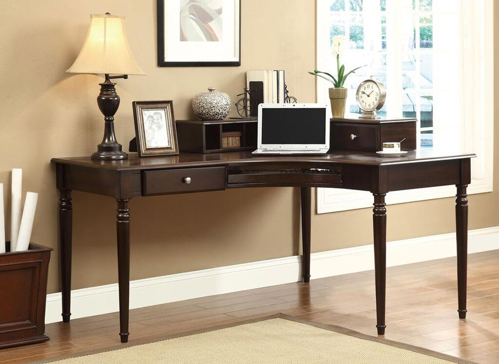 Cappuccino Finish Curved Desk