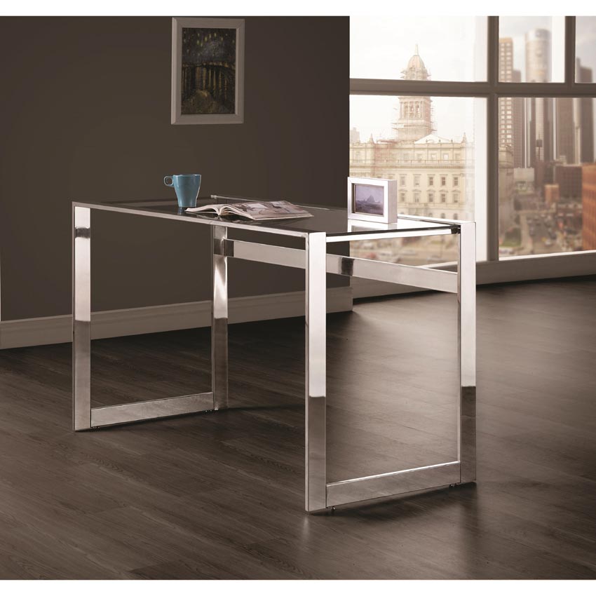 Contemporary Computer Desk with Chrome Legs