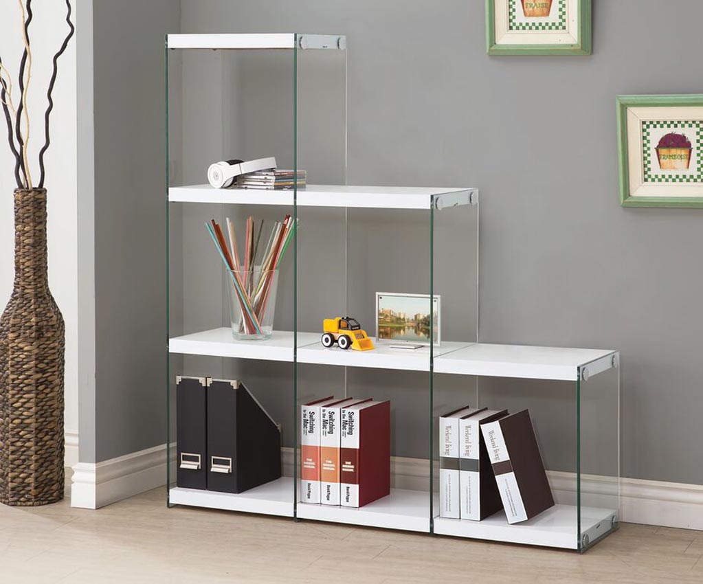 Glossy White Book Shelf