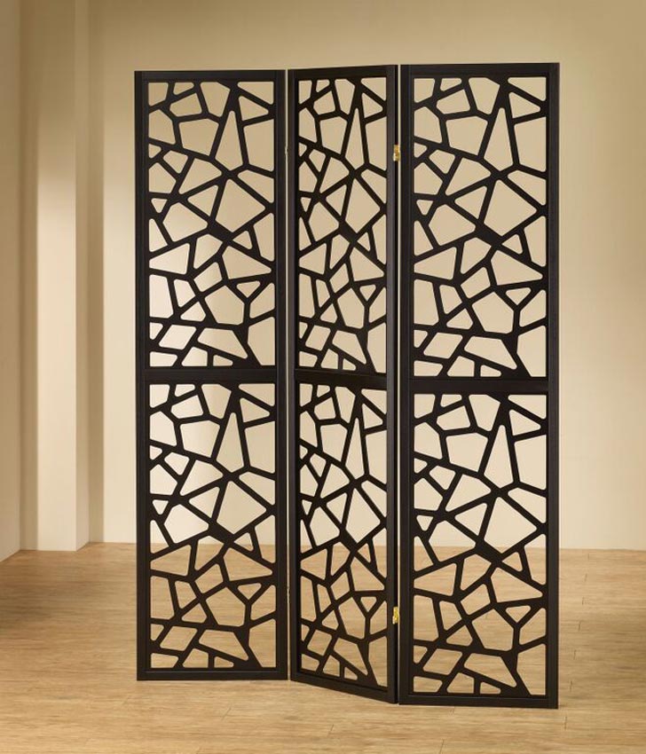 Black Finish Contemporary Room Divider