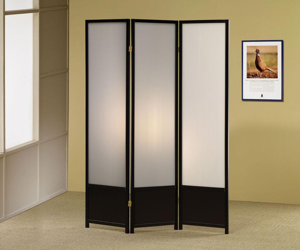 Black Finish Transitional Room Divider