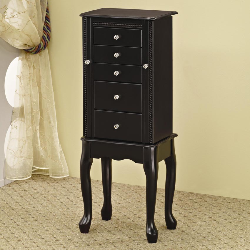 Black Finish Jewelry Armoire