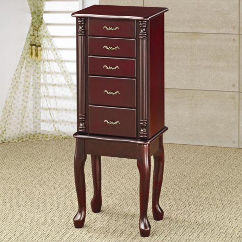 Cherry Finish Jewelry Armoire