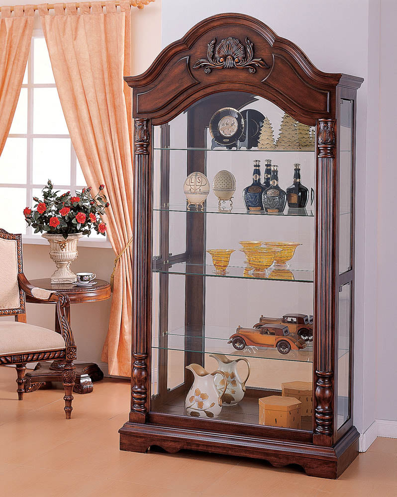 Denton Cherry Finish Curio Cabinet