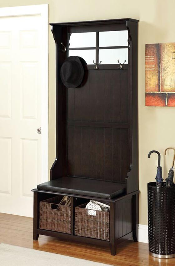 Cappuccino Finish Transitional Hall Tree