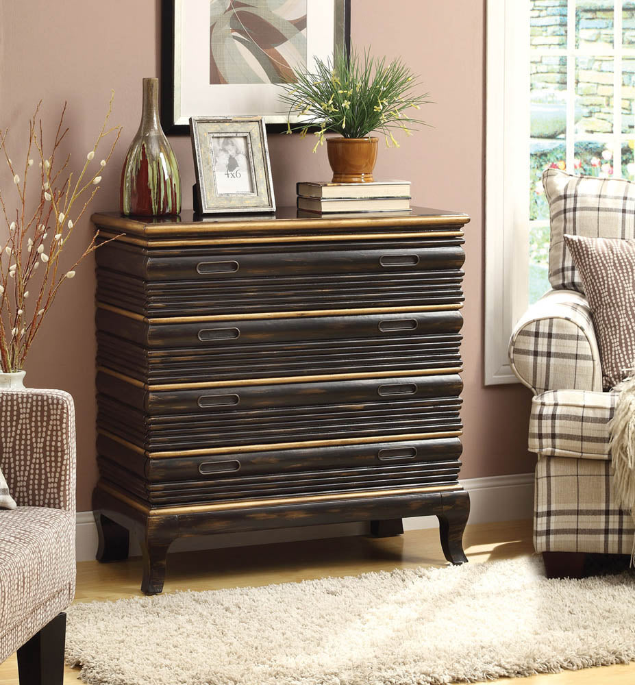 Antique Gold Finish Console Table