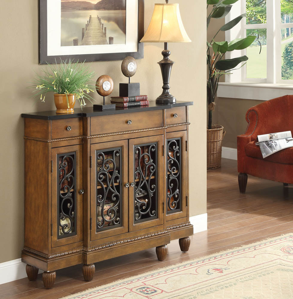 Oak Finish Console Table