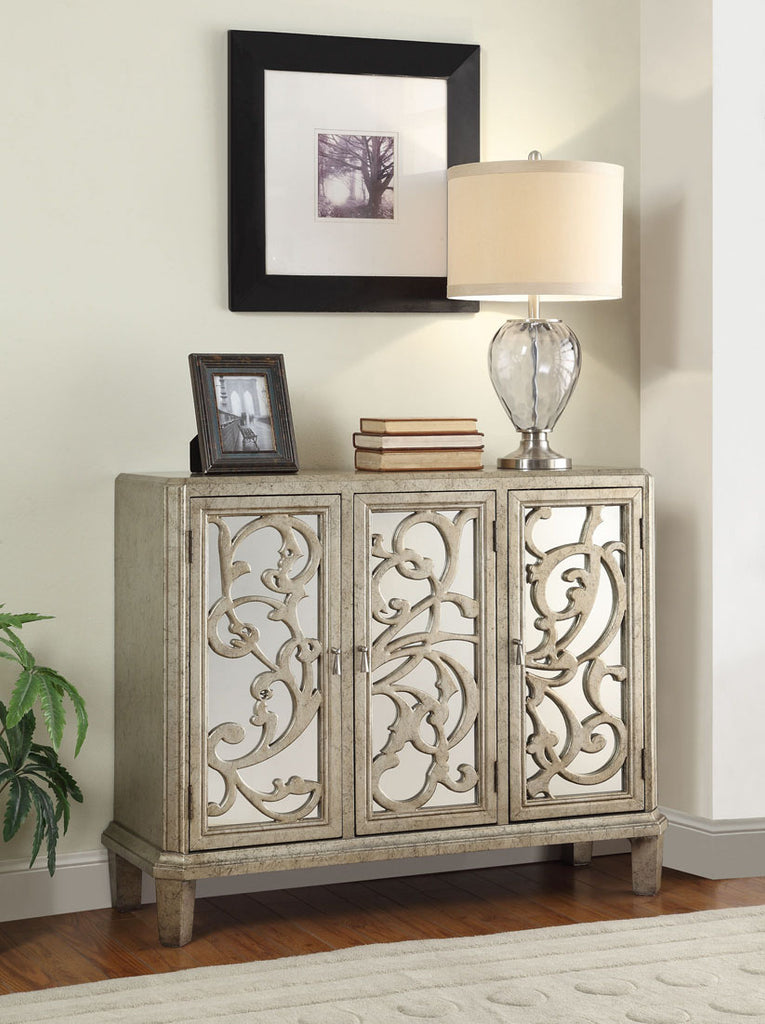 Silver/Gray Finish Console Table