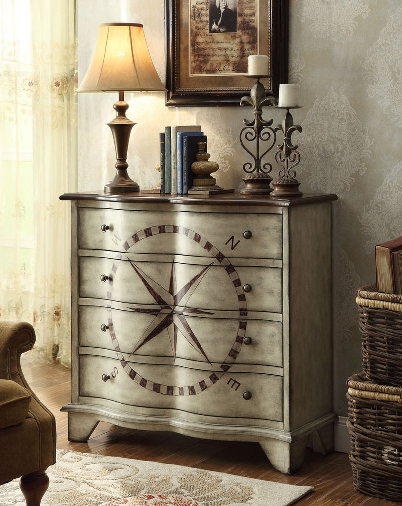 Antique Gray Finish Console Table
