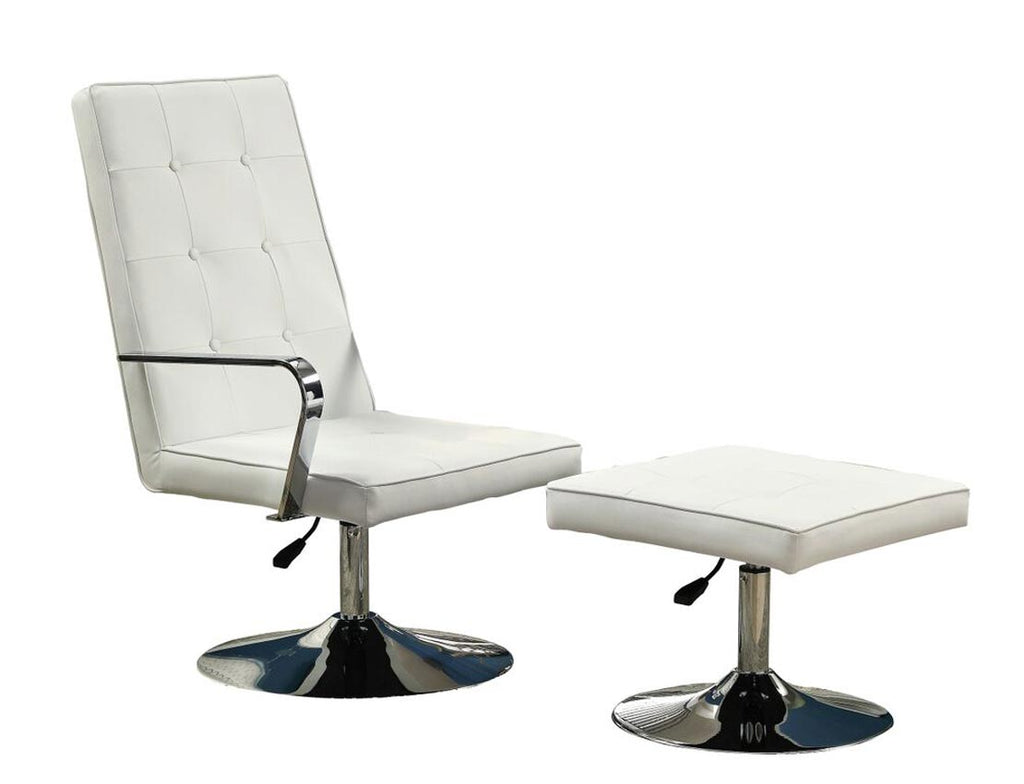 White Leatherette Accent Chair