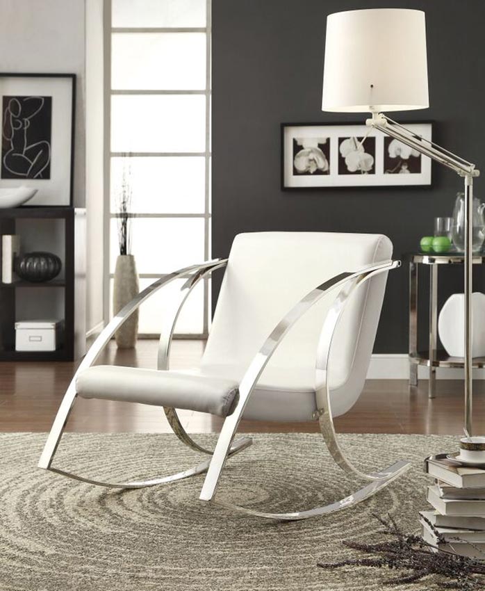 White Leatherette Accent Chair
