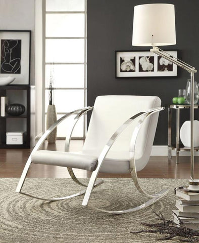 White Leatherette Accent Chair