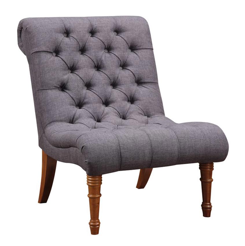Charcoal Grey Woven Fabric Chair