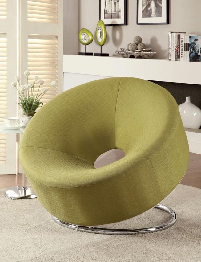Green Linen Contemporary Chair