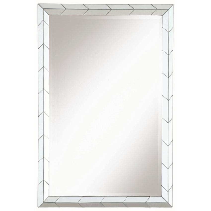 Mirror with Chevron Pattern