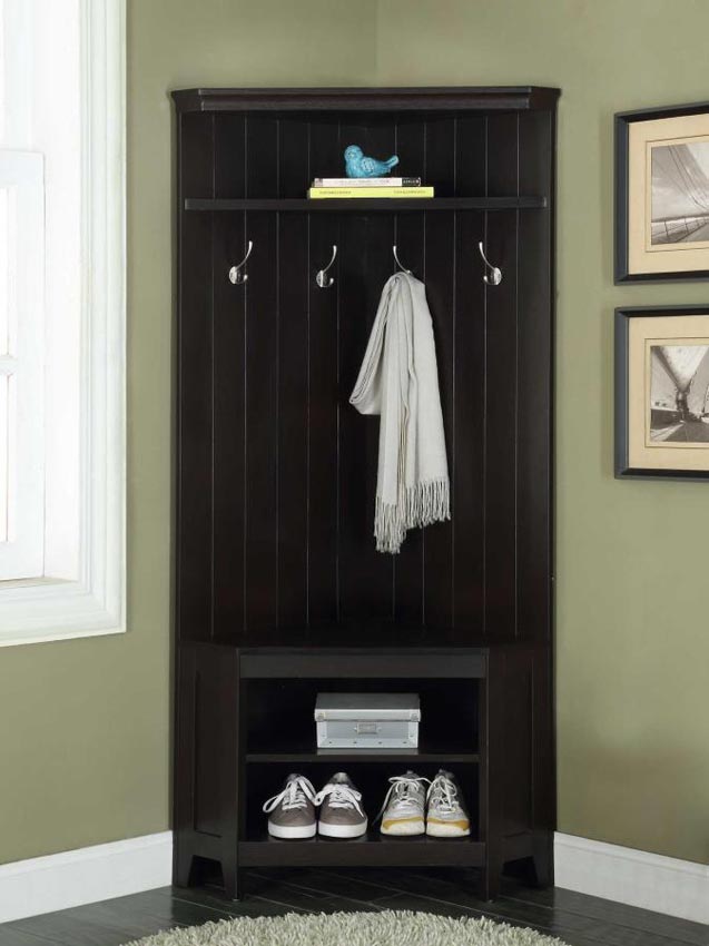 Black Wooden Hall Tree