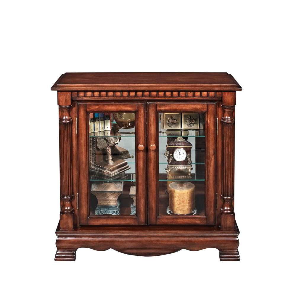 Cherry Finish Small Curio Cabinet