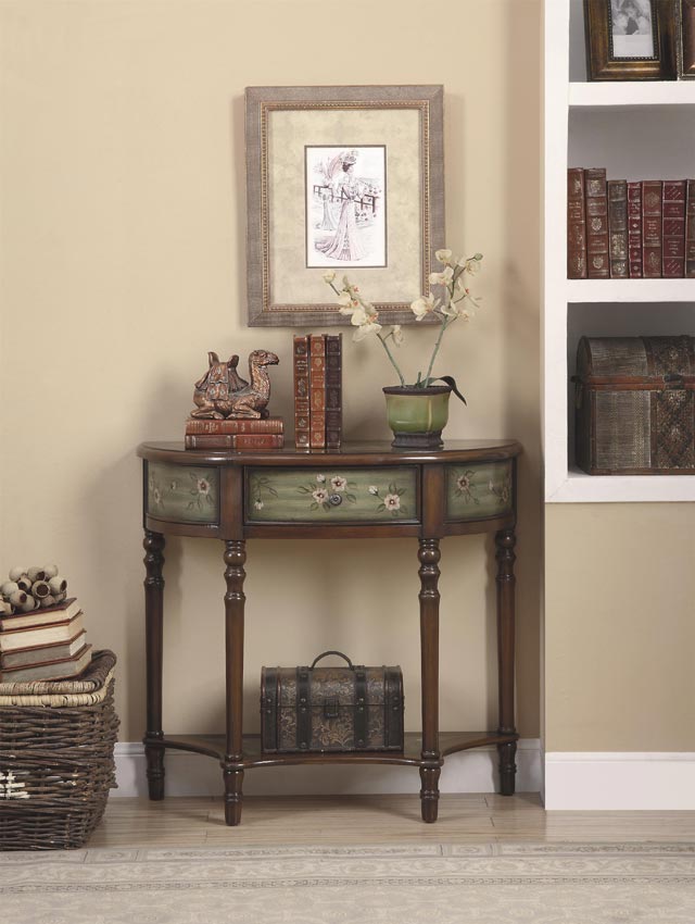 Console Cabinet Table with Painted Door