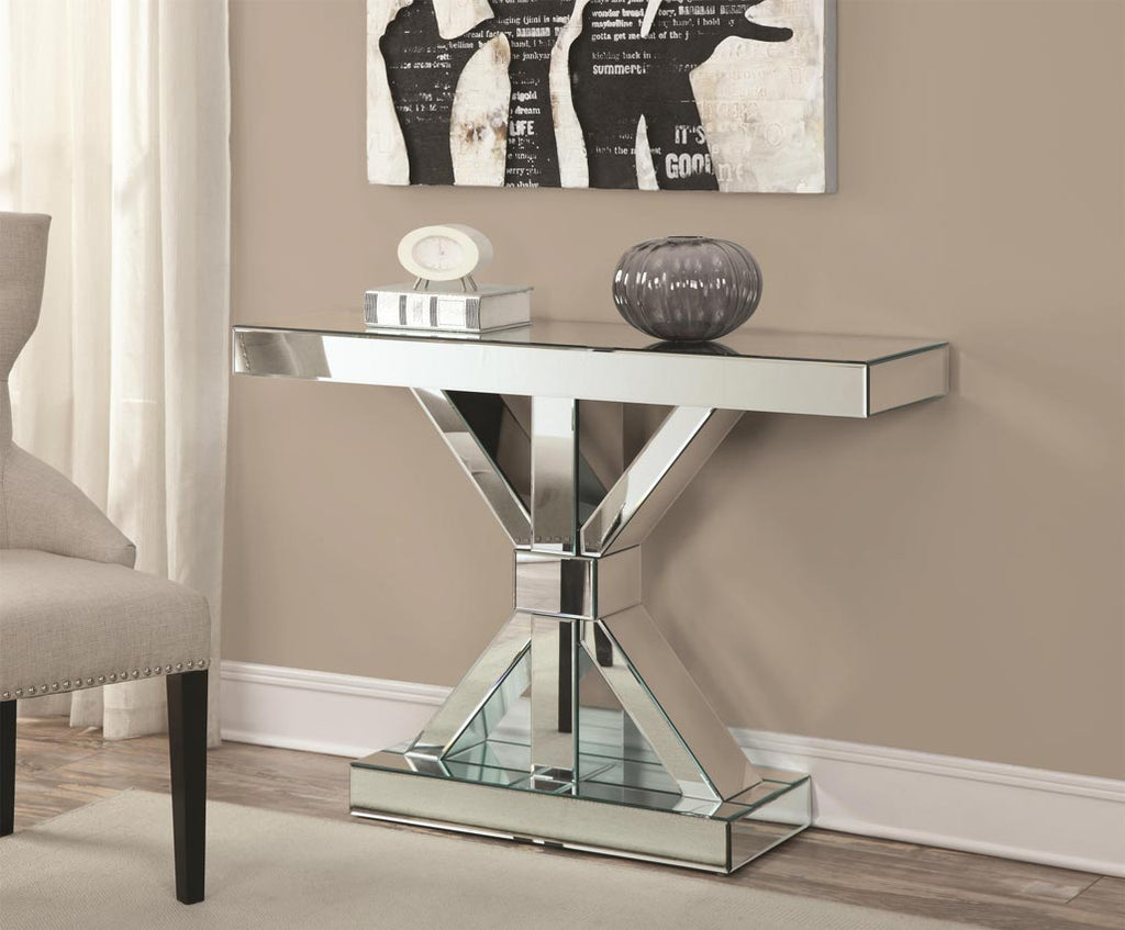Thick Mirrored Console Table