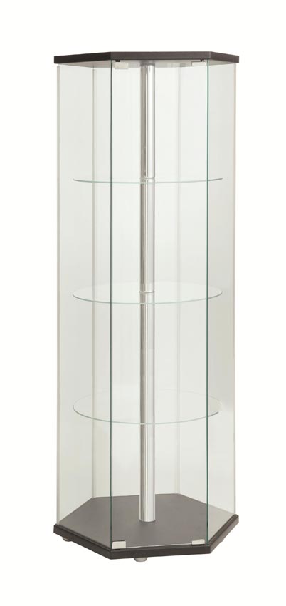 Black Hexagon Curio Cabinet