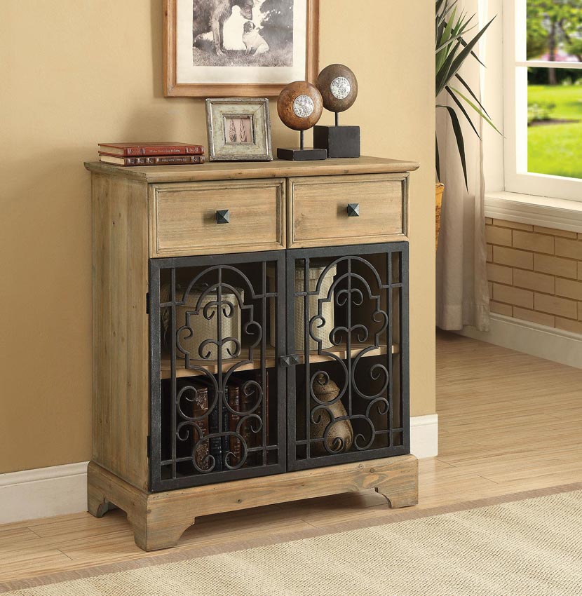 Accent Cabinet with Metal Doors