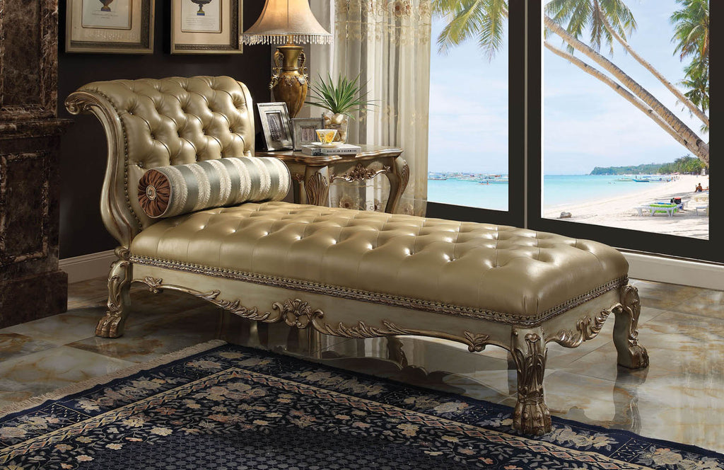 Golden Patina Finish Chaise