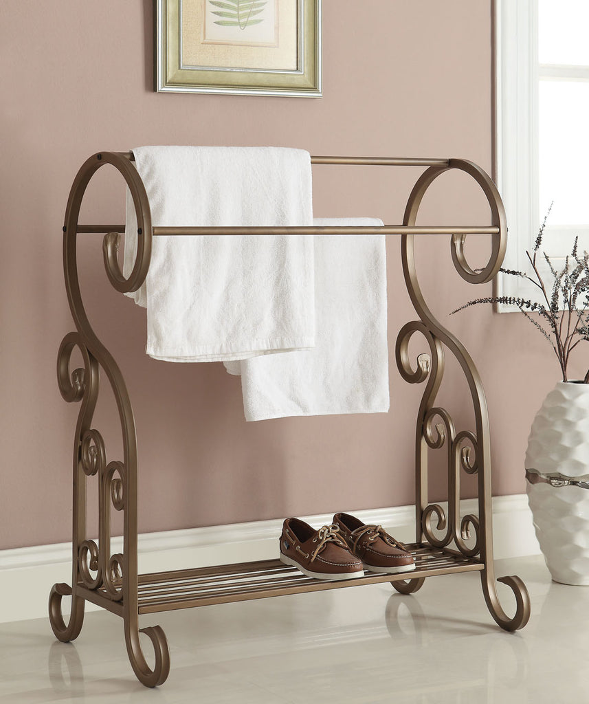 Antique Gold Finish Towel Rack