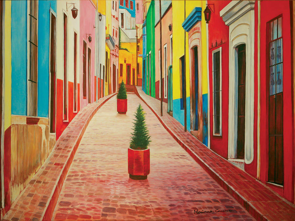 Streets of Guanajuato Oil canvas Painting