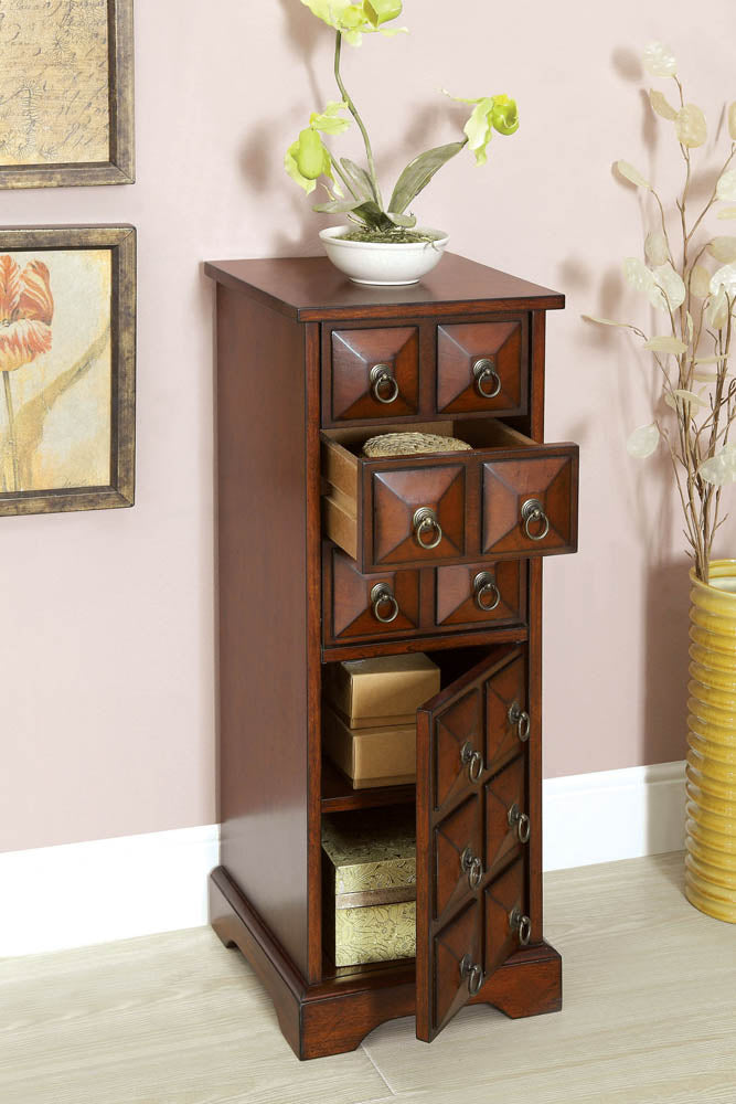 Cherry Finish Cabinet Jewelry Chest