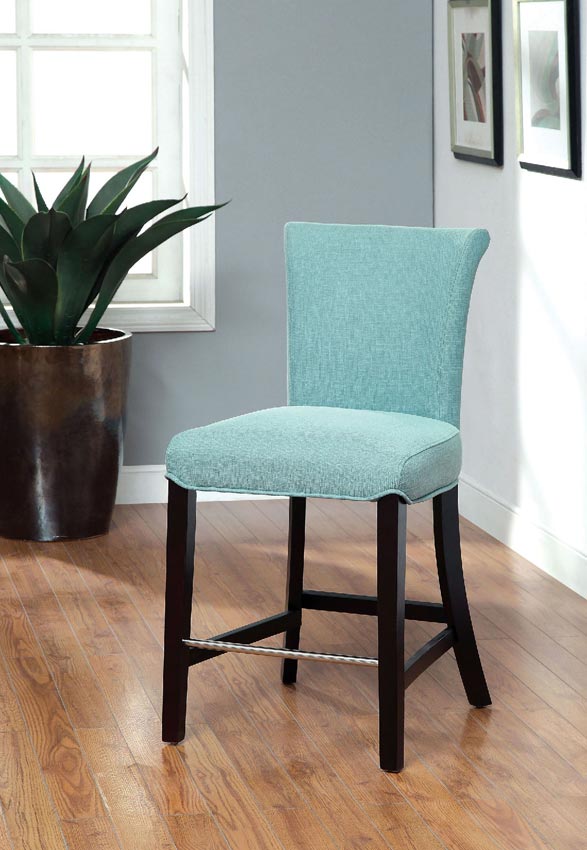 Blue Flax Fabric Barstool