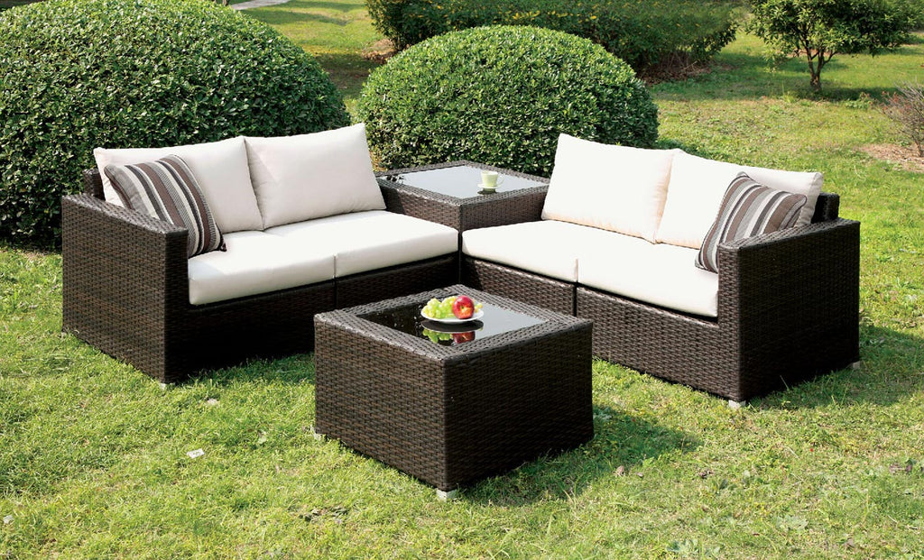 4 Pcs Ivory Patio Sofa Set