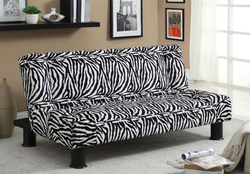 Zebra Print Contemporary Style Futon
