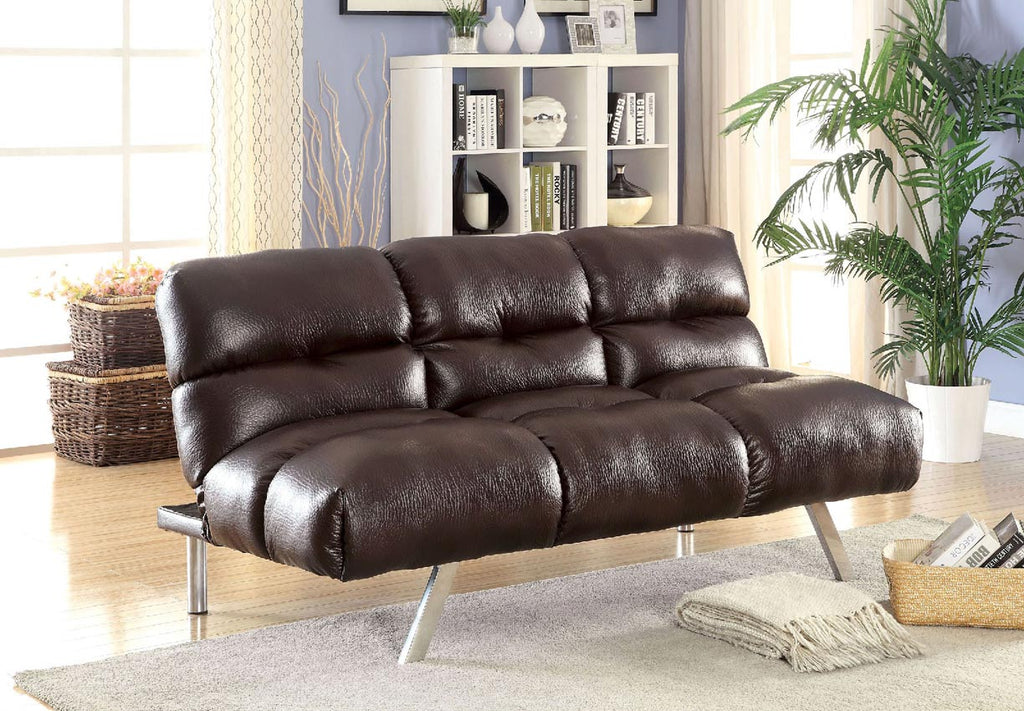 Brown Leatherette Futon