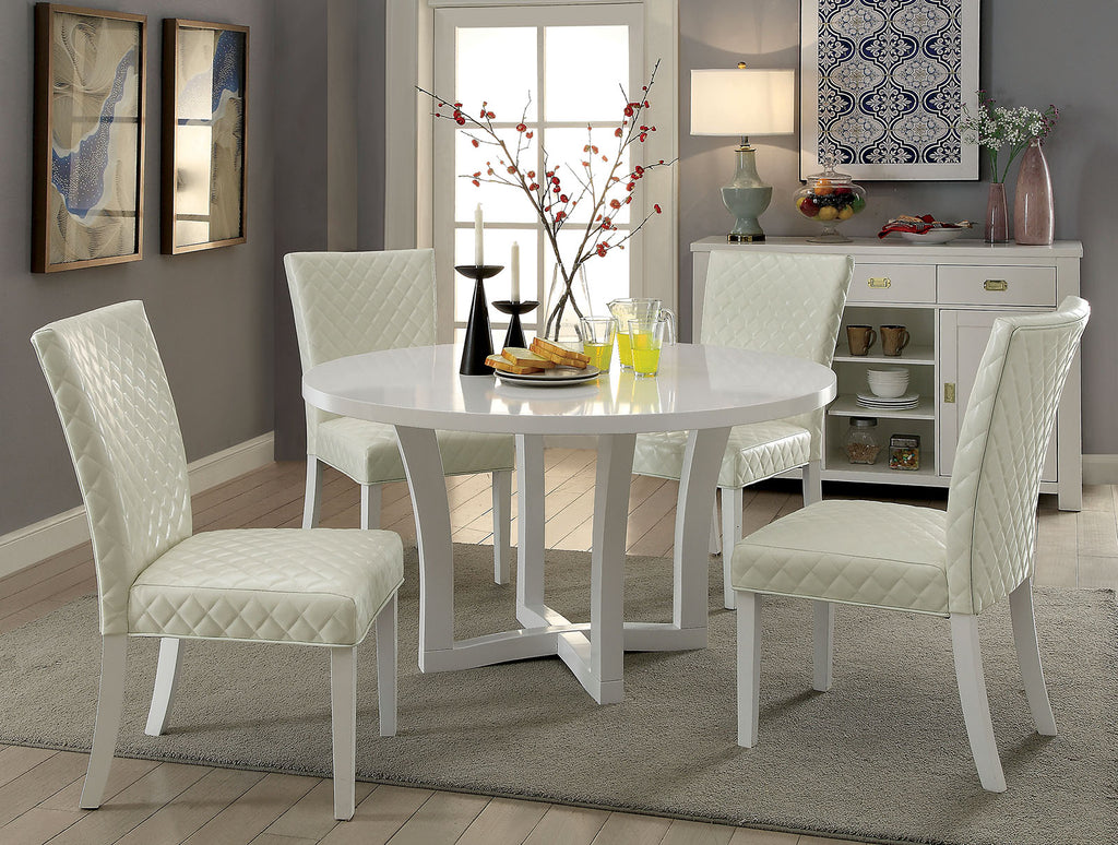 5 Pcs Chic White Dining Set
