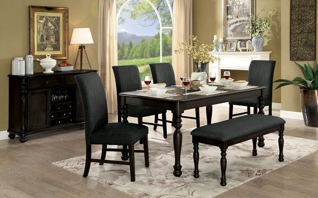 5 Pcs Transitional Dining Set - extra chairs option