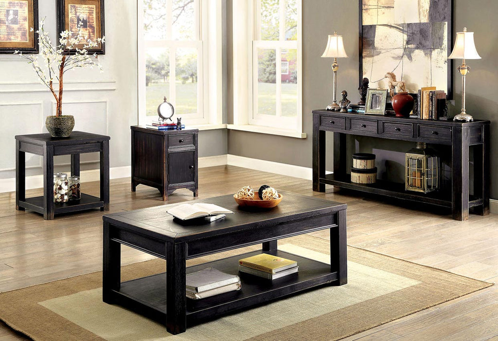 Antique Black Finish Coffee Table