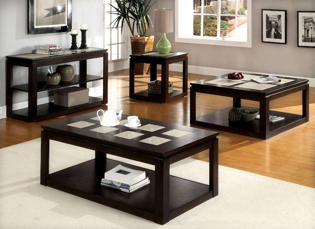 Espresso Finish Contemporary Coffee Table