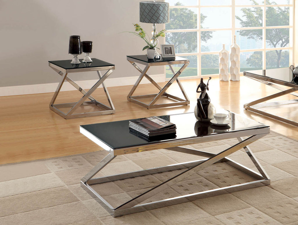 Contemporary Chrome Coffee Table