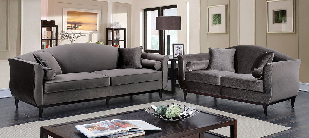 2 Pcs Dark Gray Karina Sofa Set