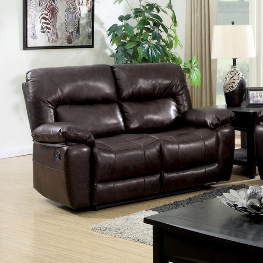Top Grain Brown Leather Love seat